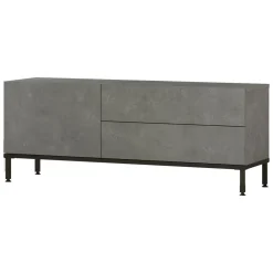 Mobile TV argento e nero 120x35x46h cm 3 ante - Zephir
