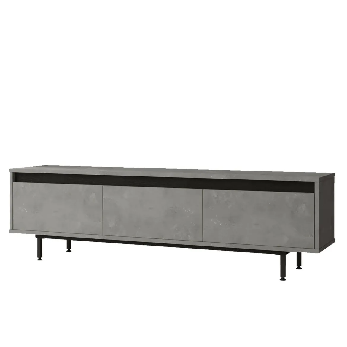 Mobile TV argento e nero 160x35x45h cm 3 ante - Titli