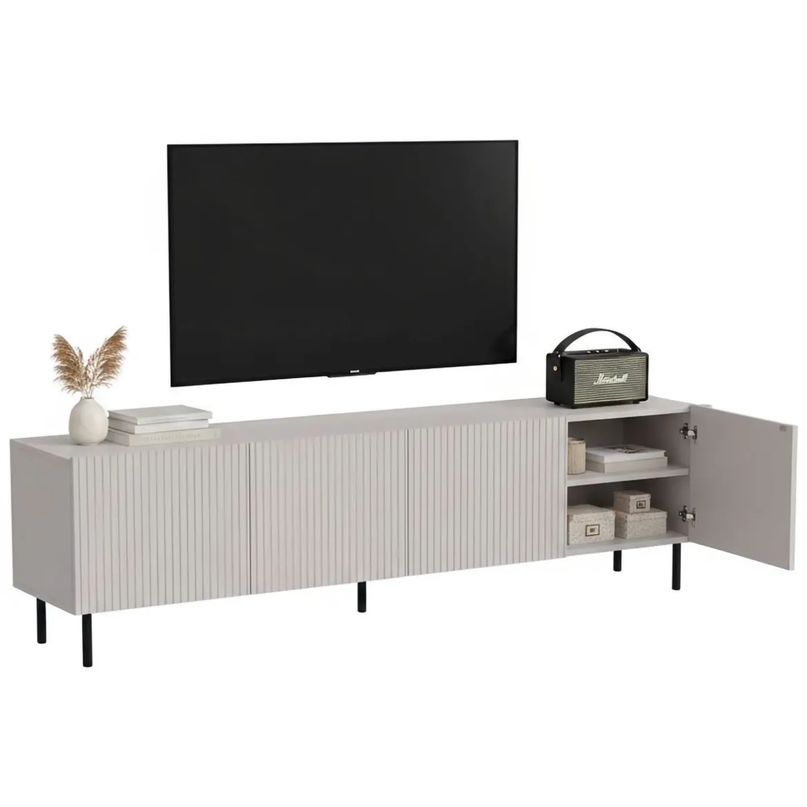 Mobile TV beige 200x42x52h cm 4 ante - Priocca
