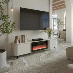 Mobile TV beige 190x40x58h cm 2 ante - Vicino