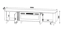 Mobile TV beige 190x40x58h cm 2 ante - Vicino