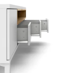 Mobile TV bianco e quercia 155x48x48h cm in legno - Rosata