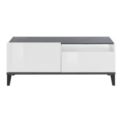 Mobile TV bianco lucido e ardesia 120x40x47h cm in legno - Atris