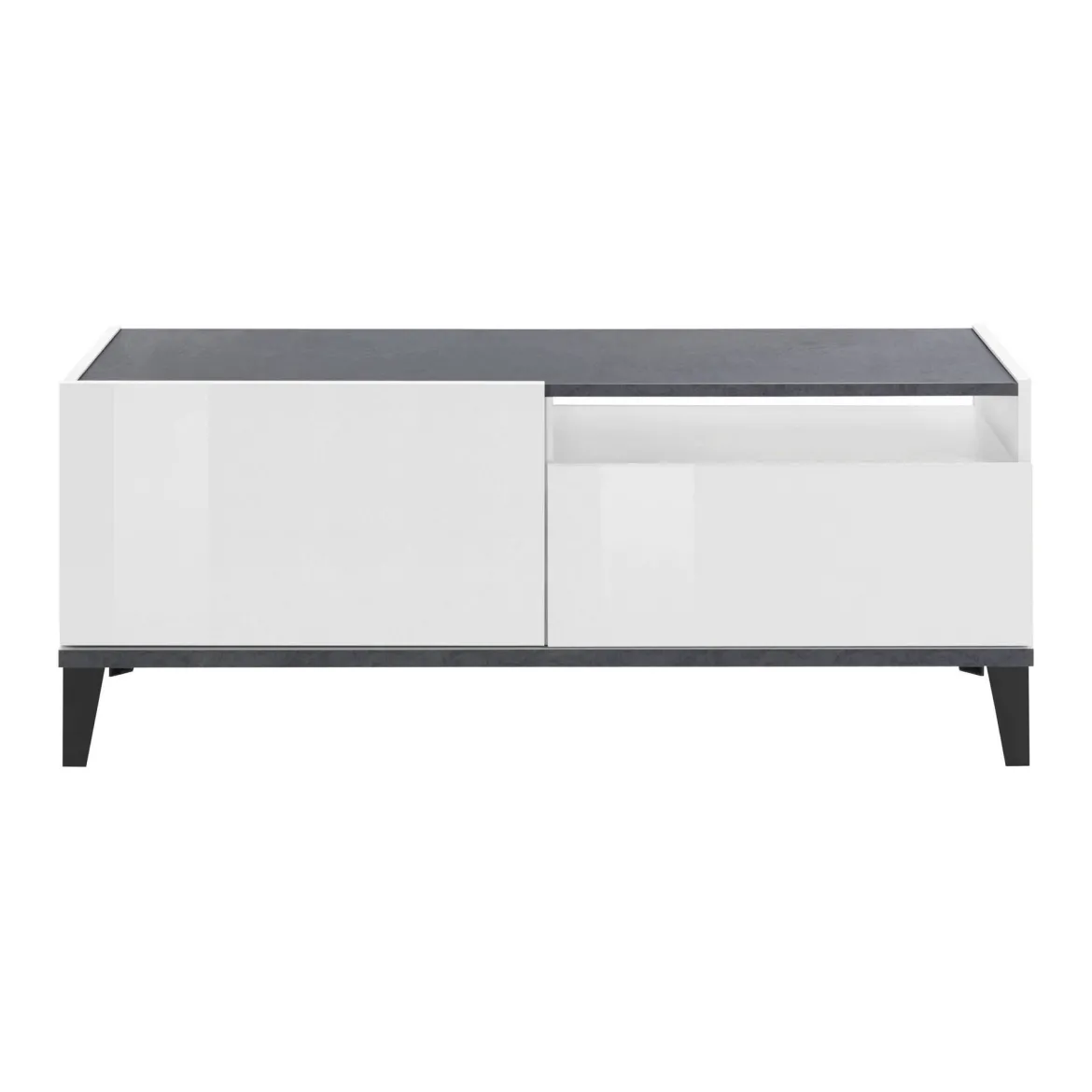 Mobile TV bianco lucido e ardesia 120x40x47h cm in legno - Atris
