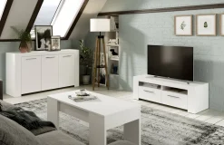 Mobile TV bianco lucido 120x42x40h cm 2 ante - Sparaxis