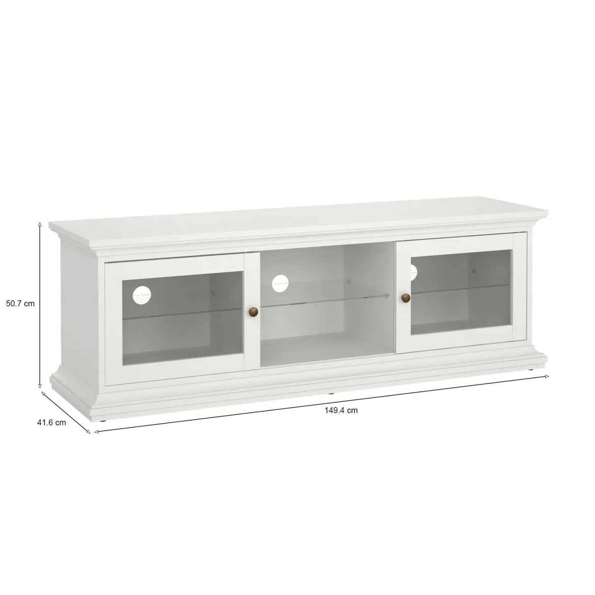 Mobile TV bianco 149x41x50h cm 2 ante - Damrey