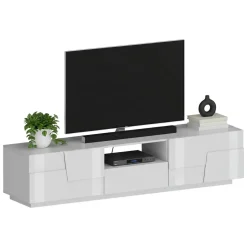 Mobile TV bianco 220x44x46h cm 4 ante e 1 cassetto - Maestrale