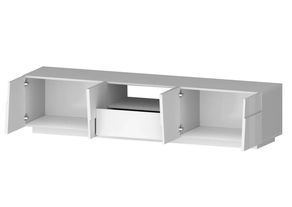 Mobile TV bianco 220x44x46h cm 4 ante e 1 cassetto - Maestrale