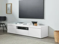 Mobile TV bianco 160x40x35h cm 3 ante - Edoarda