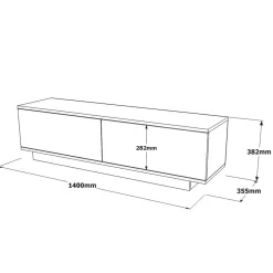 Mobile TV bianco 140x35x38h cm 2 ante - Kenneth