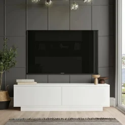 Mobile TV bianco 140x35x38h cm 2 ante - Kenneth
