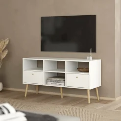 Mobile TV bianco 120x39x75h cm in legno - Ivette