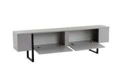 Mobile TV grigio e nero 180x29x50h cm 2 ante - Lilith