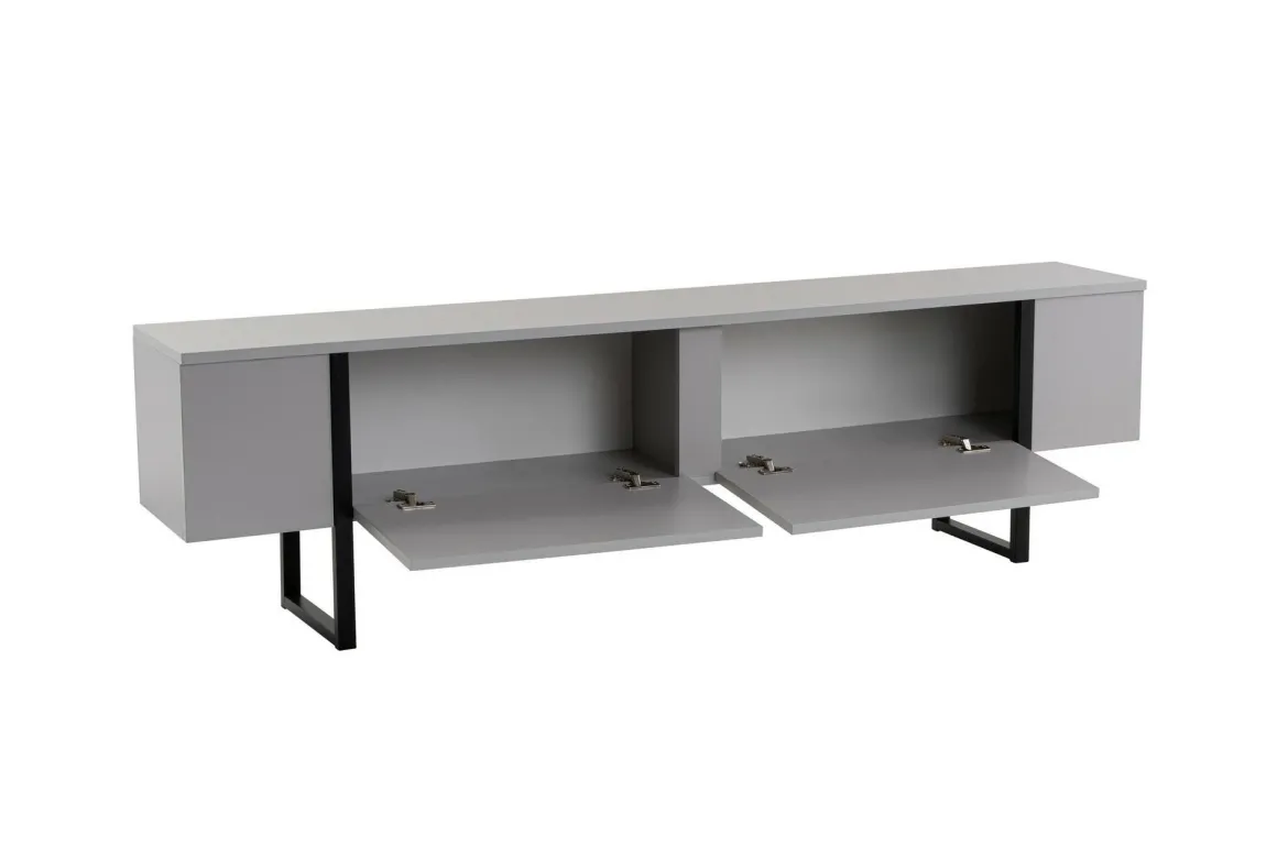 Mobile TV grigio e nero 180x29x50h cm 2 ante - Lilith