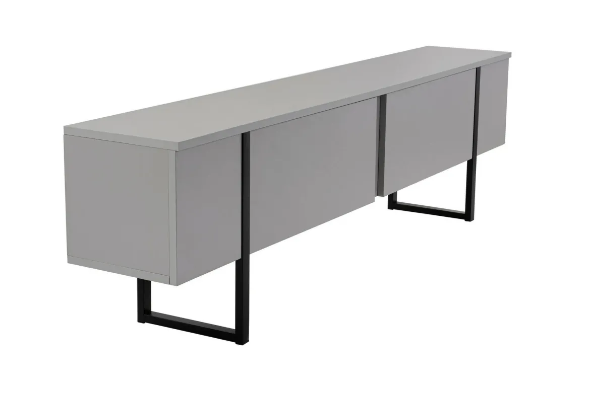 Mobile TV grigio e nero 180x29x50h cm 2 ante - Lilith