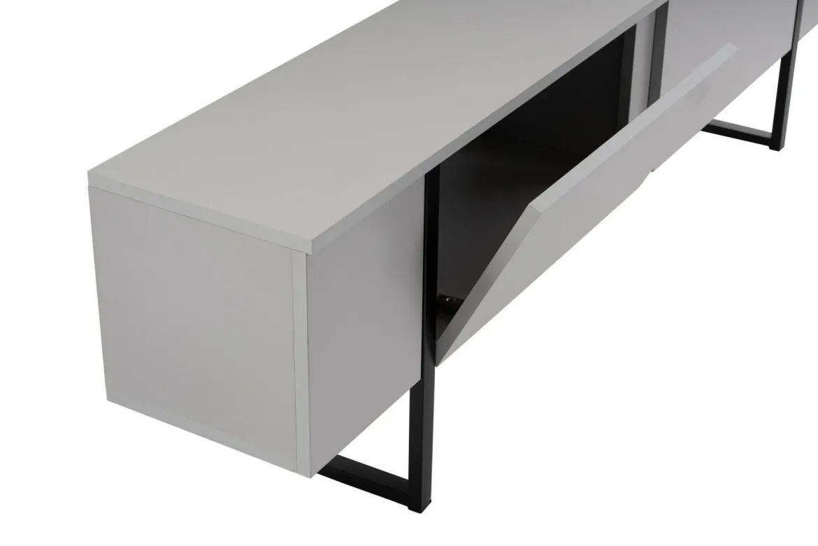 Mobile TV grigio e nero 180x29x50h cm 2 ante - Lilith
