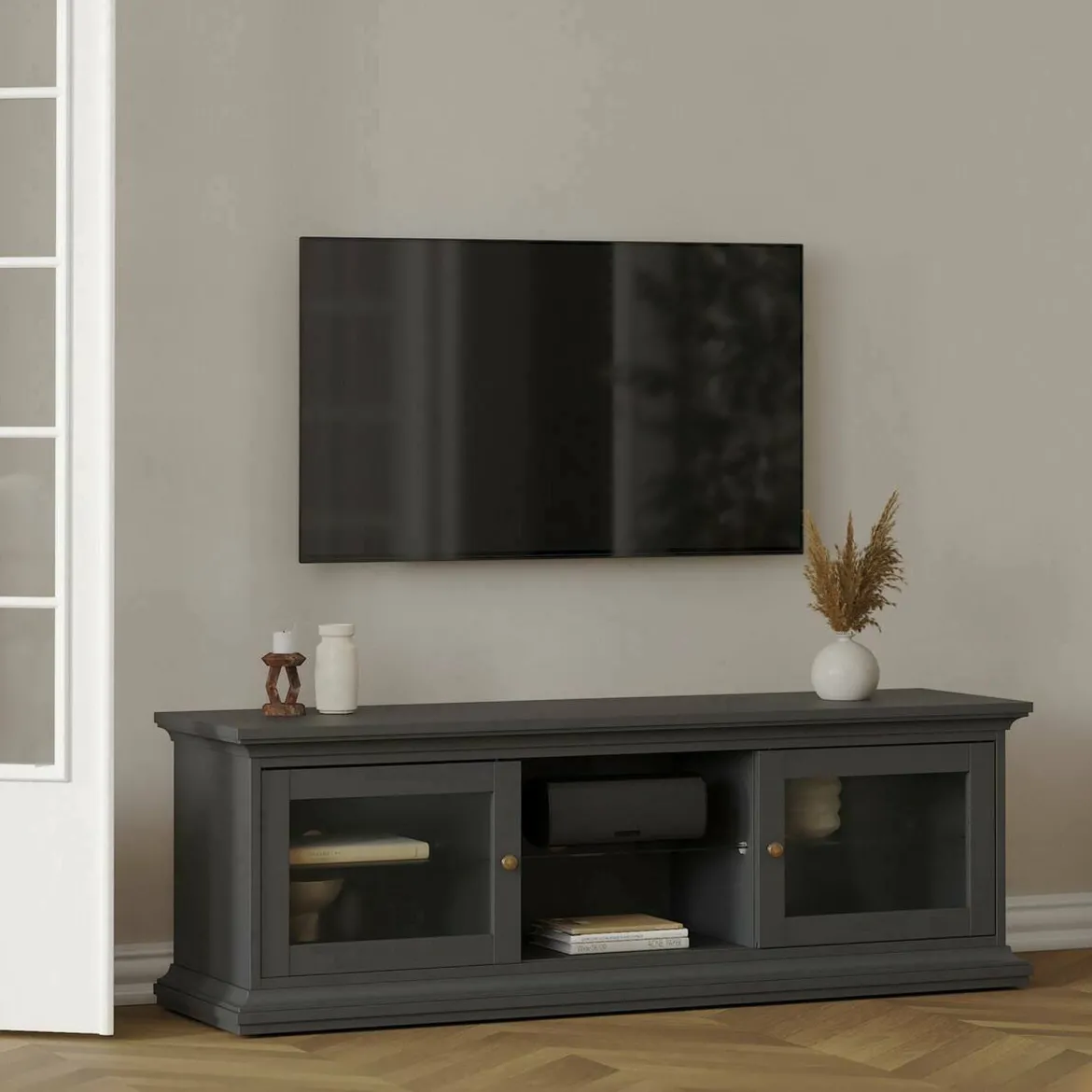 Mobile TV grigio 149x41x50h cm 2 ante - Damrey