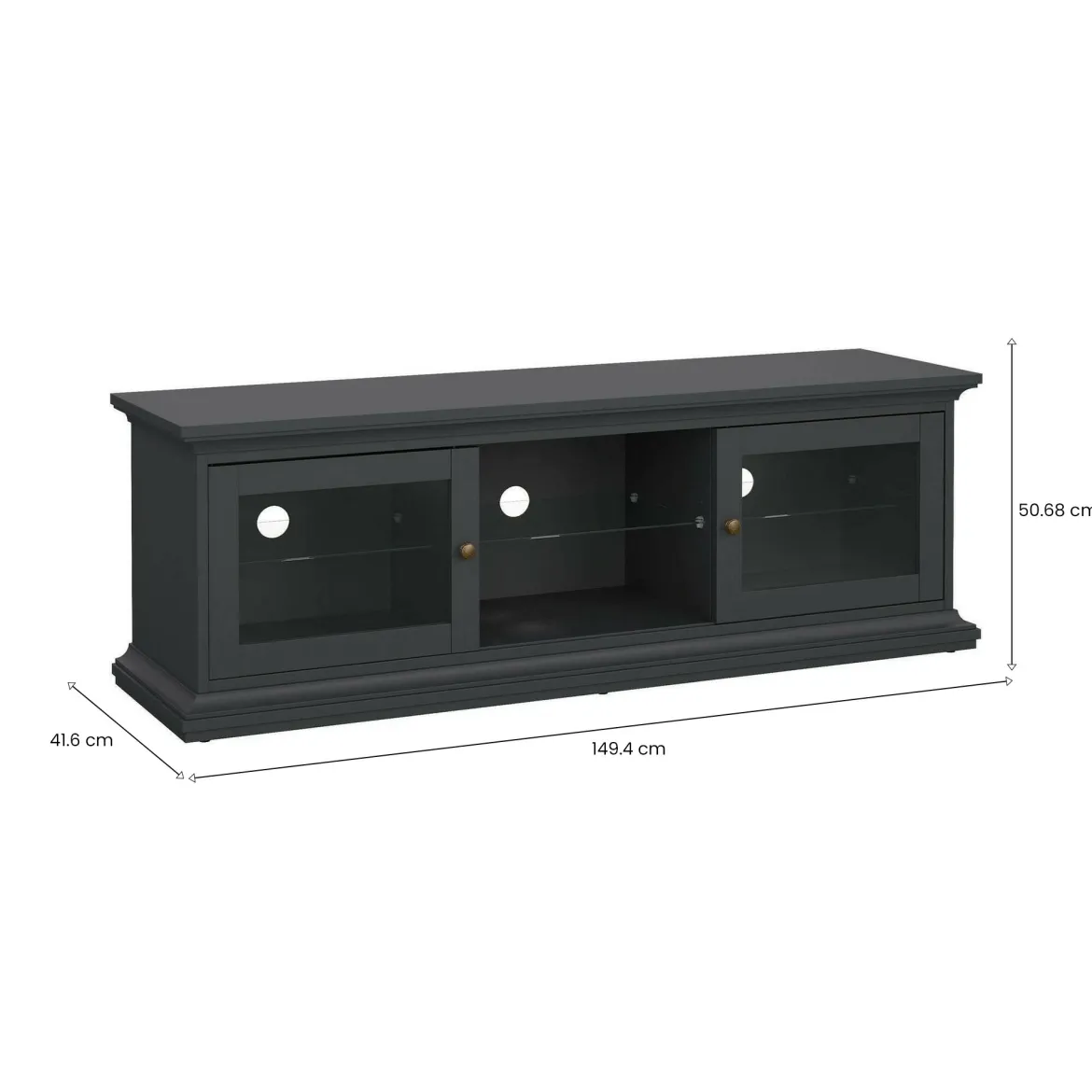 Mobile TV grigio 149x41x50h cm 2 ante - Damrey
