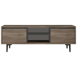 Mobile TV marrone e antracite 140x35x48h cm 2 ante - Toscana