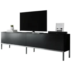 Mobile TV nero e argento 180x30x47h cm modulabile - Espero