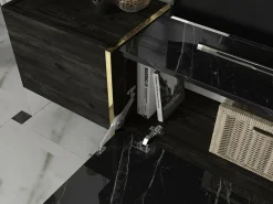 Mobile TV nero e oro 180x32x45h cm 3 ante - Beinasco