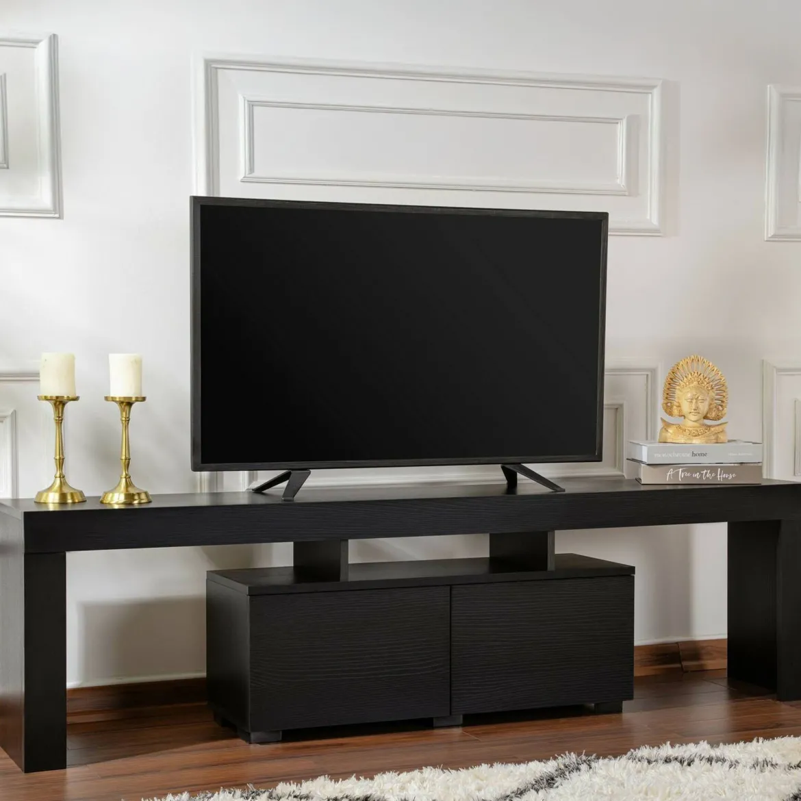 Mobile TV nero 180x31x50h cm 2 ante - Andarna