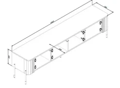 Mobile TV nero 190x39x50h cm 4 ante - Brembana