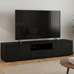 Mobile TV nero 177x39x38h cm 2 ante e 1 cassetto - Giaele