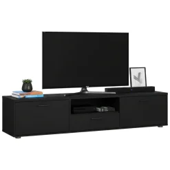Mobile TV nero 177x39x38h cm 2 ante e 1 cassetto - Giaele