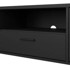 Mobile TV nero 177x39x38h cm 2 ante e 1 cassetto - Giaele