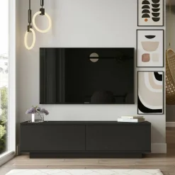 Mobile TV nero 140x35x38h cm 2 ante - Goro