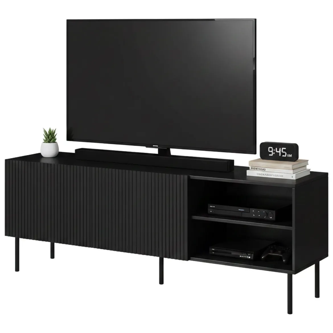 Mobile TV nero 150x42x52h cm 3 ante - Molini