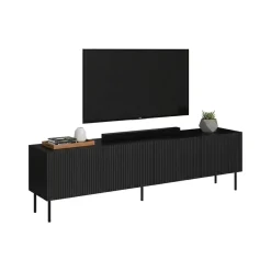 Mobile TV nero 200x42x52h cm 4 ante - Priocca