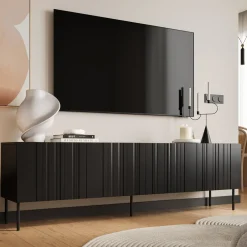 Mobile TV nero 200x42x60h cm 4 ante - Sospiro