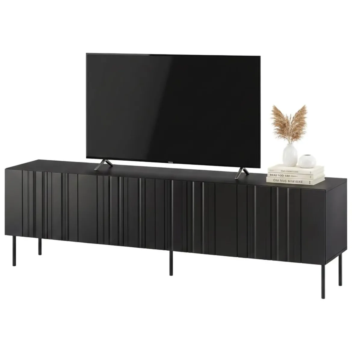 Mobile TV nero 200x42x60h cm 4 ante - Sospiro