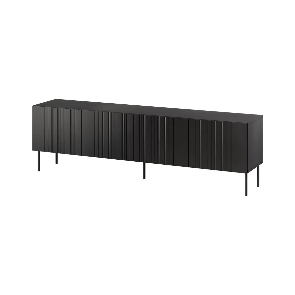 Mobile TV nero 200x42x60h cm 4 ante - Sospiro