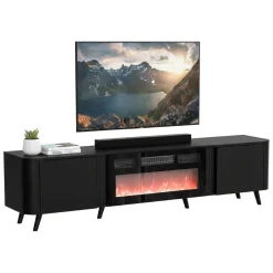 Mobile TV nero 190x40x58h cm 2 ante - Vicino