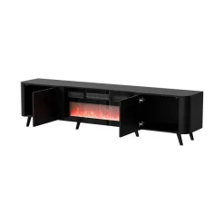 Mobile TV nero 190x40x58h cm 2 ante - Vicino