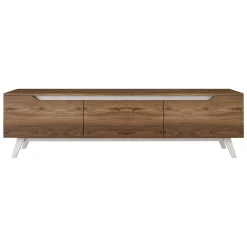 Mobile TV noce e bianco 180x35x48h cm 3 ante - Apatite