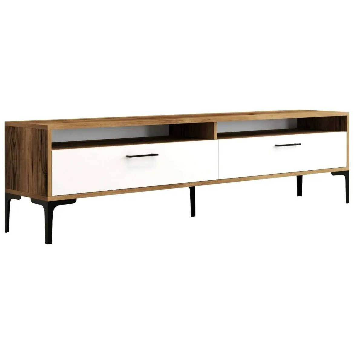 Mobile TV noce e bianco 47x35x180h cm modulabile - Angiari