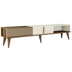 Mobile TV noce e crema 180x35x40h cm 2 ante - Gordon