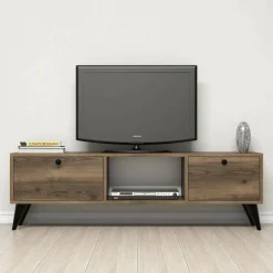 Mobile TV noce e nero 138x29x42h cm 2 ante - Bloem