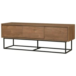 Mobile TV noce e nero 140x40x50h cm 2 ante e 3 cassetti - Iginia