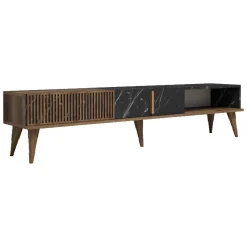 Mobile TV noce e nero 180x35x40h cm in legno - Gordon