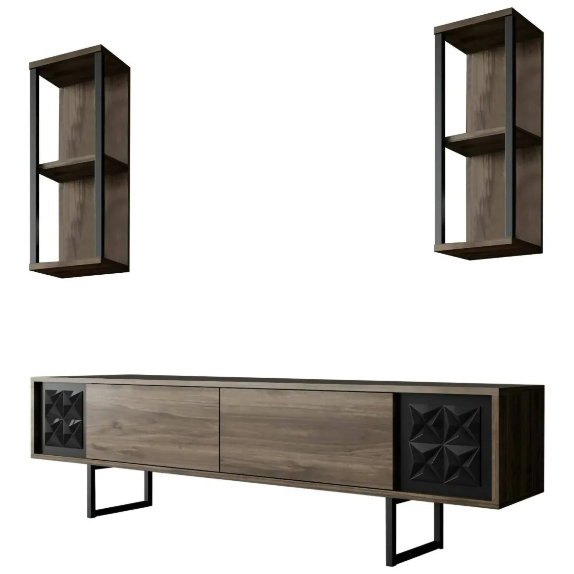 Mobile TV noce e nero 180x30x48h cm modulabile - Axa