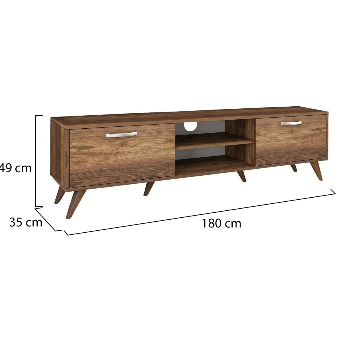 Mobile TV noce 180x35x48h cm 2 ante - Avir