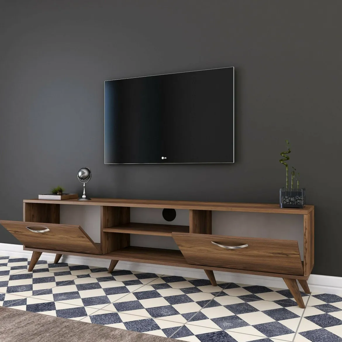 Mobile TV noce 180x35x48h cm 2 ante - Avir