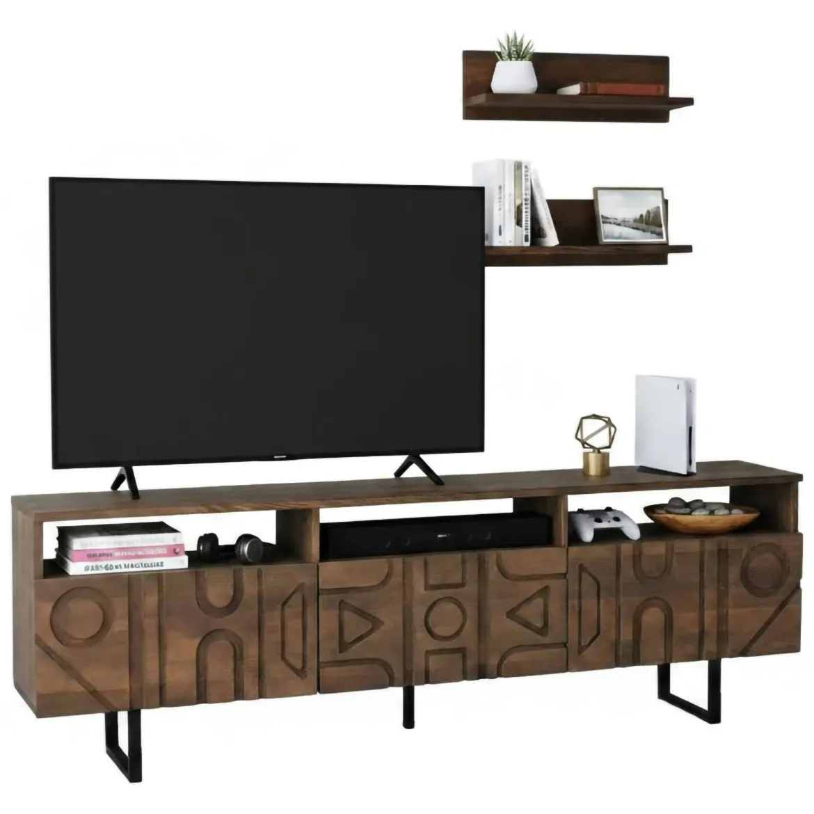 Mobile TV noce 170x30x40h cm 3 ante - Barete