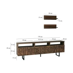 Mobile TV noce 170x30x40h cm 3 ante - Barete