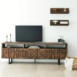 Mobile TV noce 170x30x40h cm 3 ante - Barete